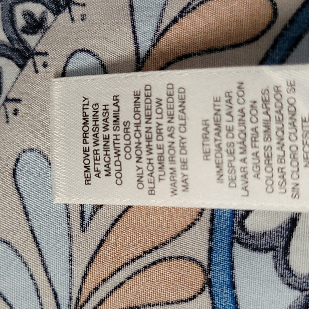 Chico's(3)=16/XL. Blue Paisley No-Iron Shirt. - Picture 9 of 12